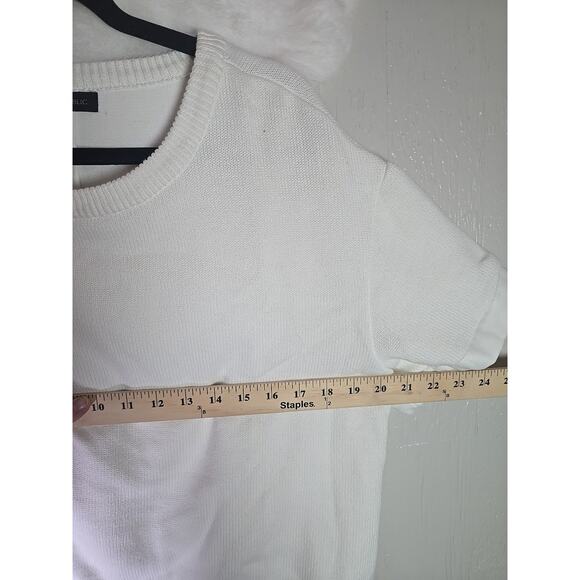 Banana republic 100% Cotton Sweater Womens Medium Cream Office Winter Cozy - Picture 4 of 6